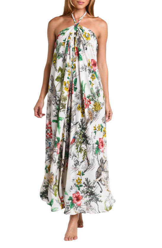 Shop L Agence Geneva Jungle Floral Cover-up Dress In White Multi