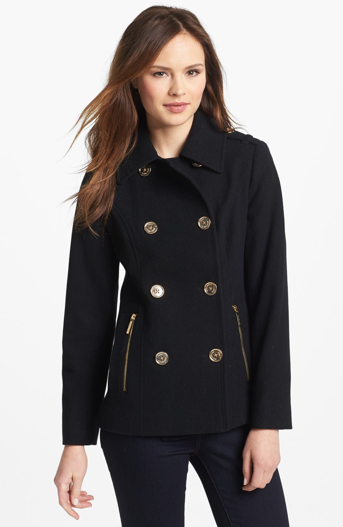 michael kors double breasted peacoat