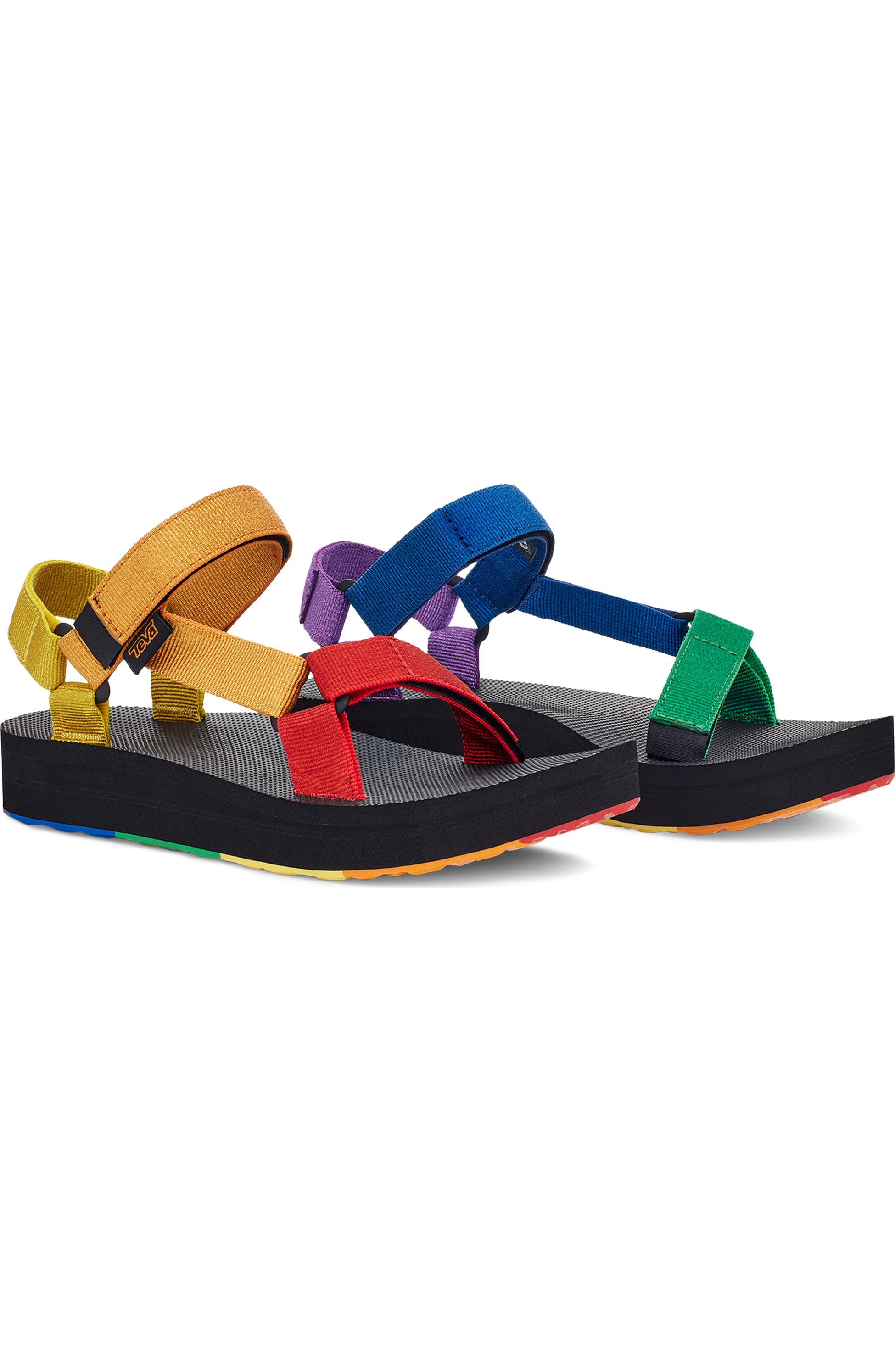 Teva Pride Midform Universal Sandal, Main, color, Rainbow Multi- clothes for pride
