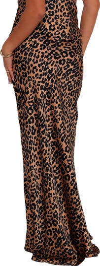 Velman Leopard Print Maxi Skirt