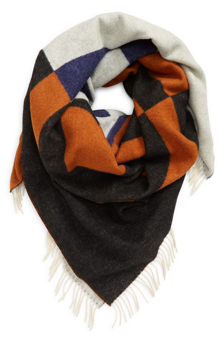 Tory Burch Colorblock Jacquard Wool Square Scarf | Nordstrom