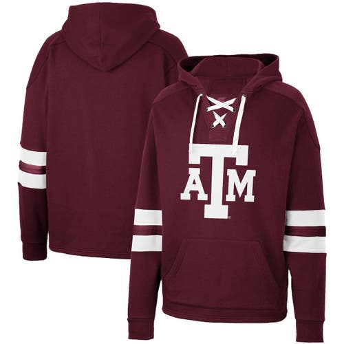 Men's Colosseum Maroon Texas A & M Aggies Lace-Up 4.0 Pullover Hoodie