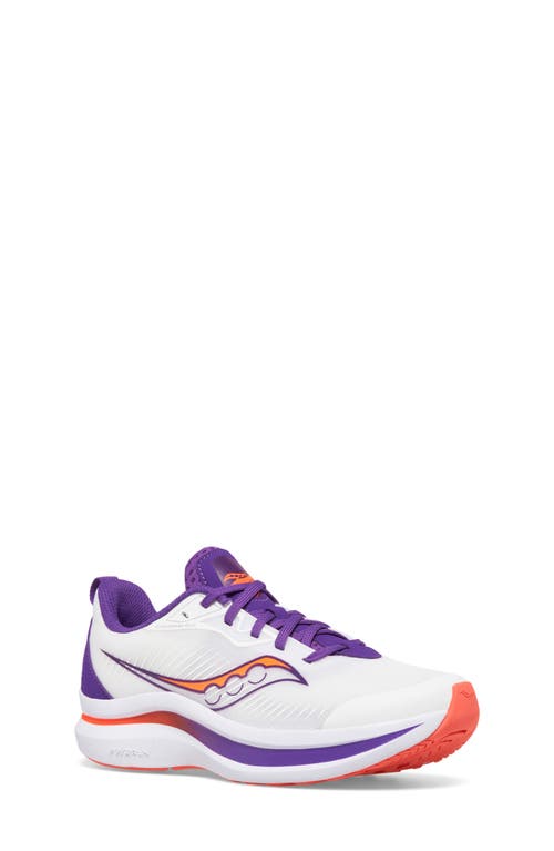 Shop Saucony Endorphin Kdz Running Sneaker In White/purple