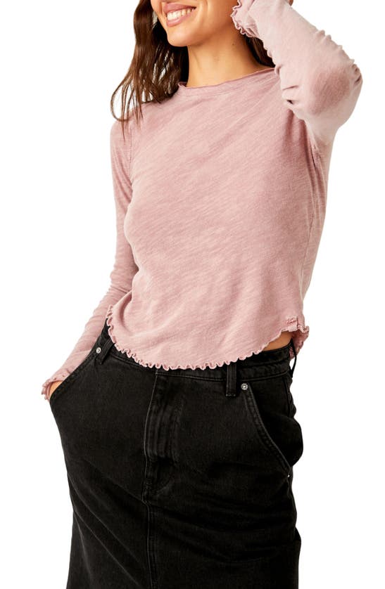 Free People Be My Baby Long Sleeve Knit Top In Petals