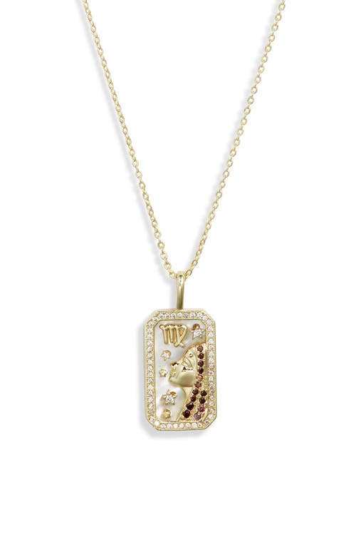 Zodiac Pendant Necklace in Gold-Virgo