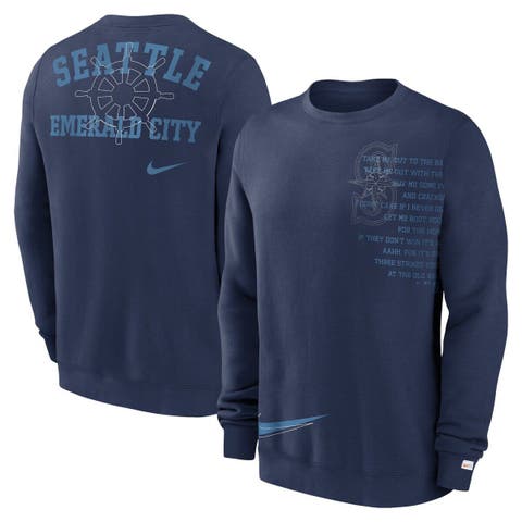 Nike Men's Navy Seattle Mariners Big and Tall Over Arch Pullover Hoodie