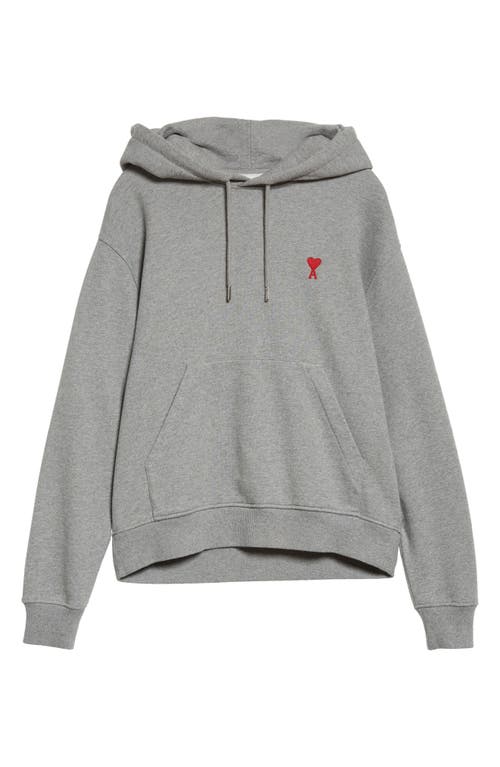 Shop Ami Alexandre Mattiussi Ami Paris  Ami De Coeur Oversize Organic Cotton Hoodie In Heather Grey/055