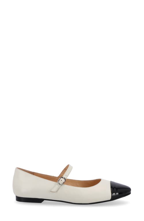 Shop Alohas Musa Mary Jane Cap Toe Flat In Cream