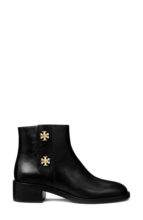 Tory Burch T-lock Leather Ankle Boots In Perfect Black