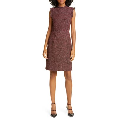 Tailored By Rebecca Taylor Tweed Knit Sheath Dress, Burgundy