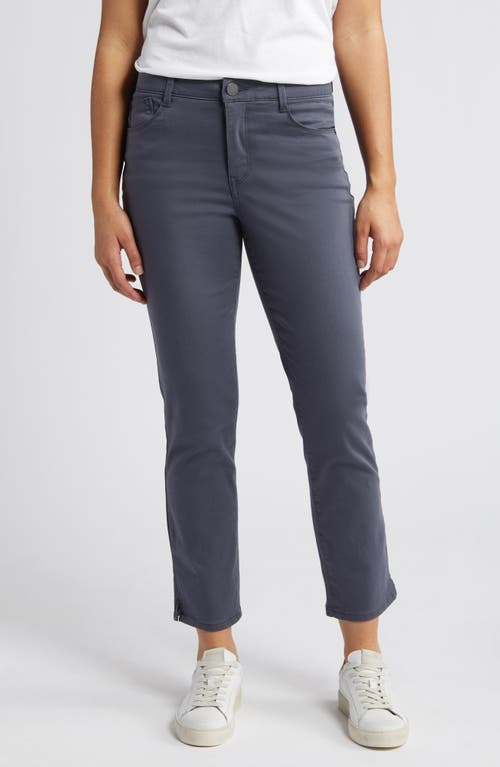 'Ab'Solution High Waist Slim Straight Ankle Pants in Shadow