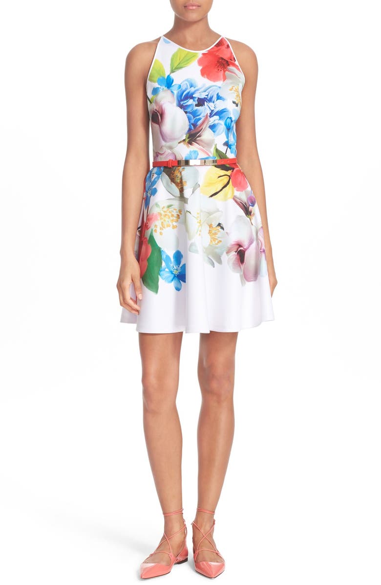 Ted Baker London Secil Floral Print Fit Flare Dress Nordstrom