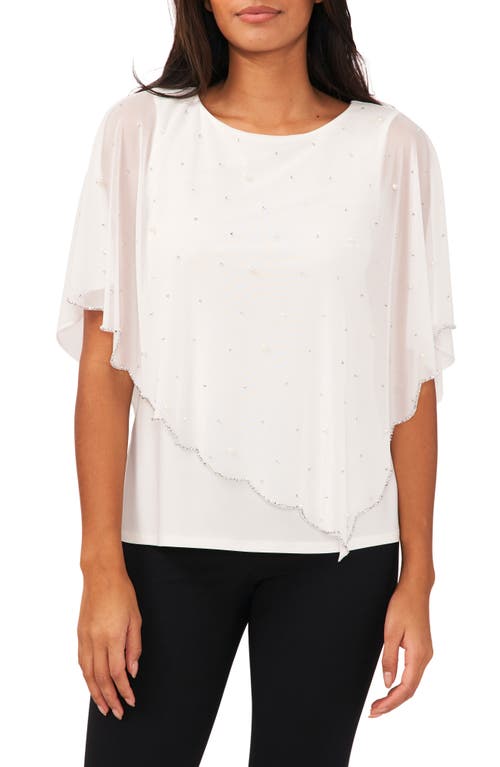 Chaus Rhinestone Overlay Top Ivory at Nordstrom,