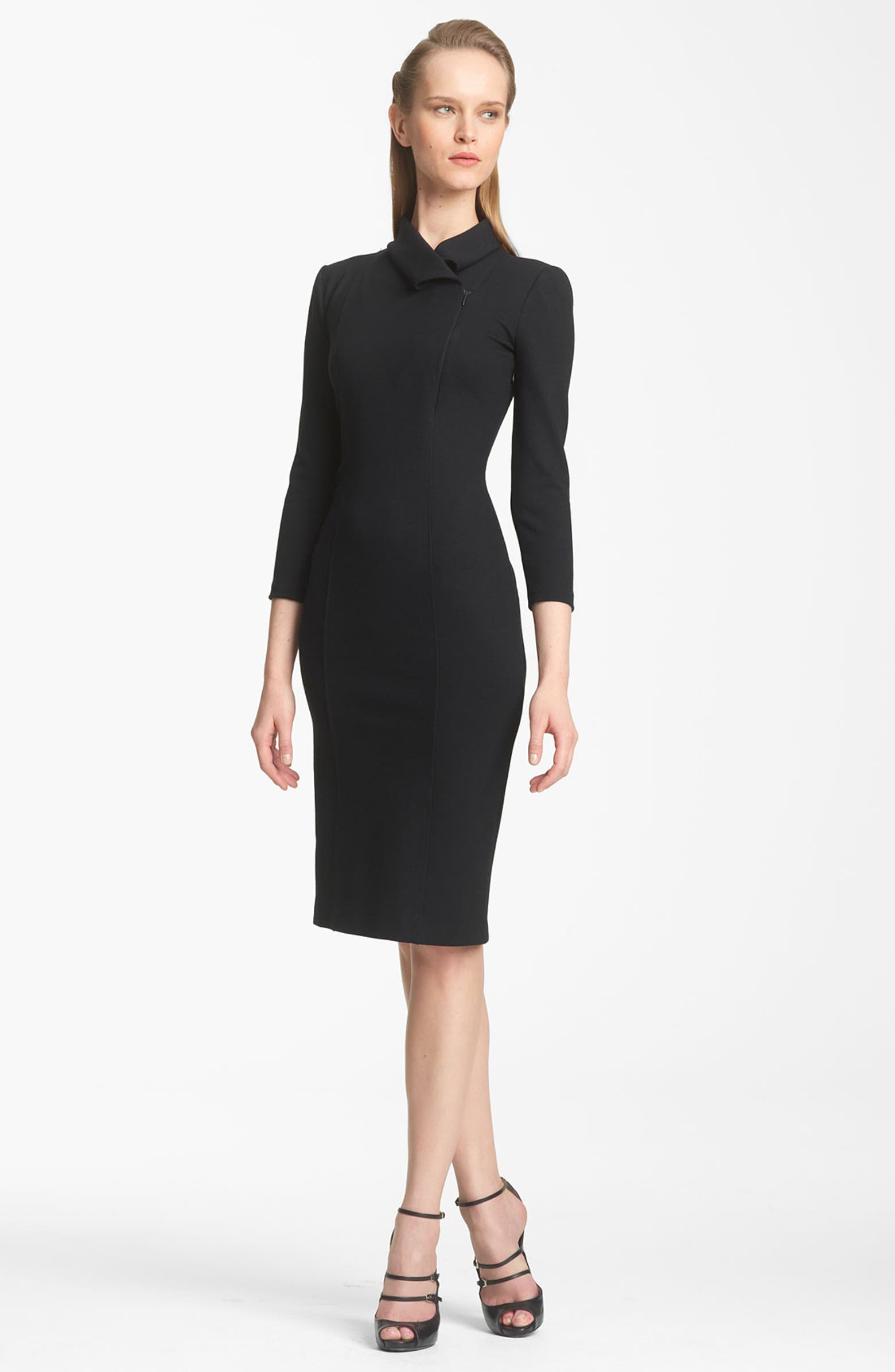 Armani Collezioni Zip Detail Jersey Dress | Nordstrom