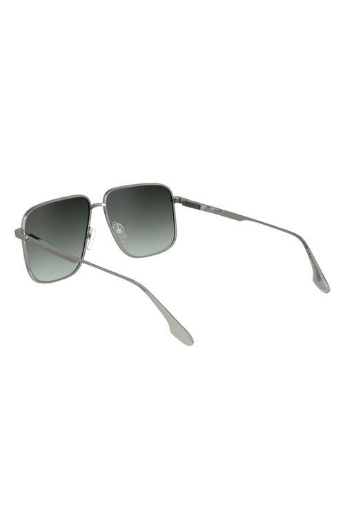 Shop Victoria Beckham V Line 57mm Gradient Aviator Sunglasses In Silver/green Gradient