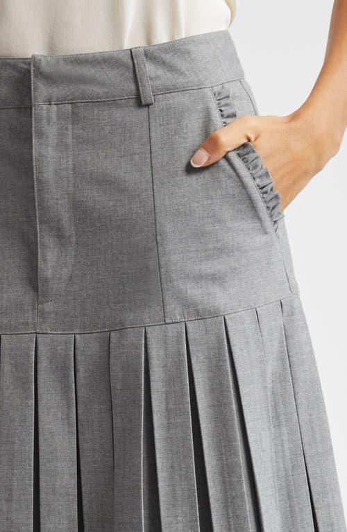 Shop Cinq À Sept Bane Pleated Skirt In Steel Grey