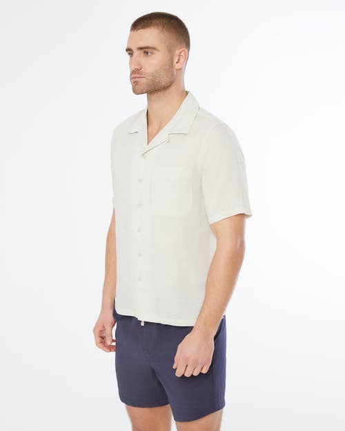 Shop Onia Air Linen Convertible Vacation Shirt In Stone