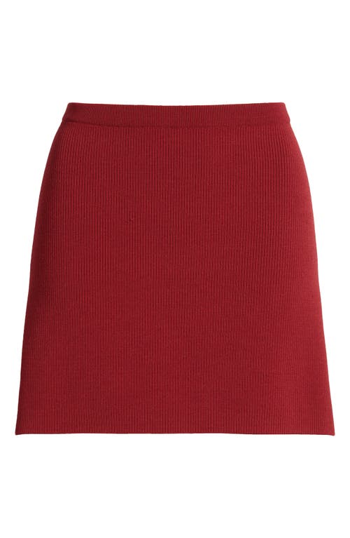 Mistress Rocks Lace Trim Stretch Satin Miniskirt In Sangria