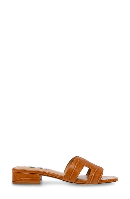 Shop Steven New York Hutchy Croc Embossed Sandal In Cognac