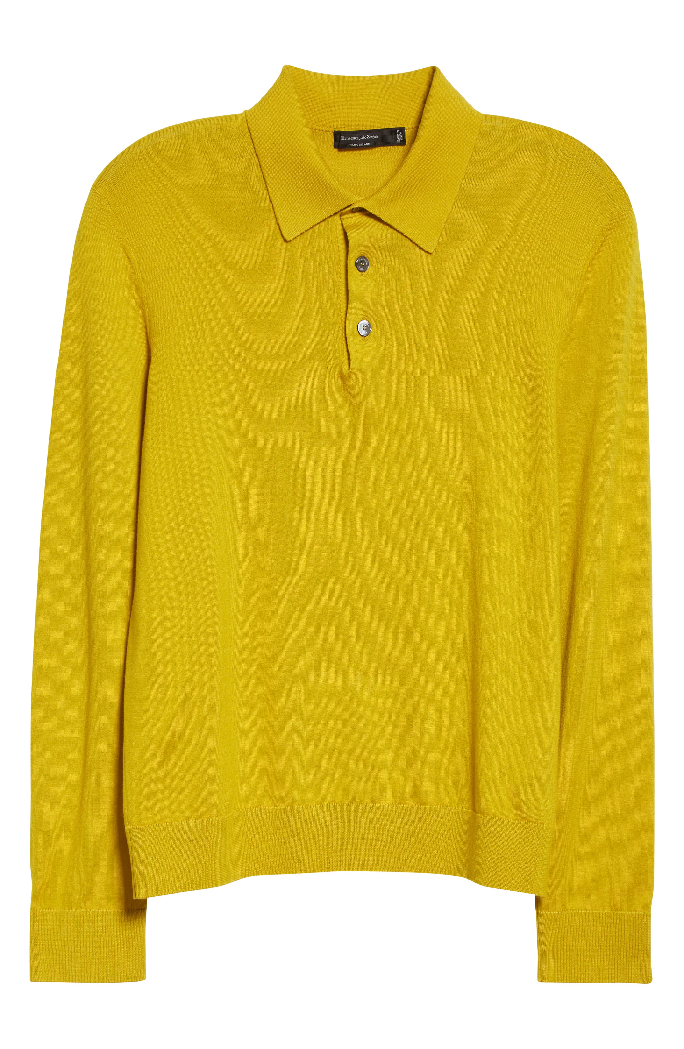 mustard long sleeve polo