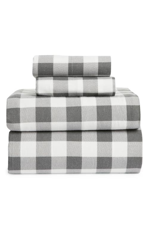 Shop Nordstrom Organic Cotton Flannel Sheet Set In Grey Buffalo Plaid