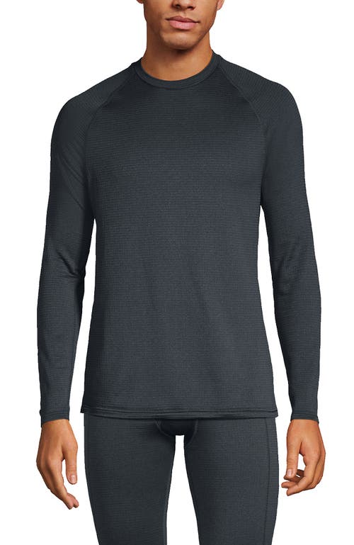 Shop Lands' End Long Sleeve Crew Neck Expedition Thermaskin Long Underwear Top In Steel Gray