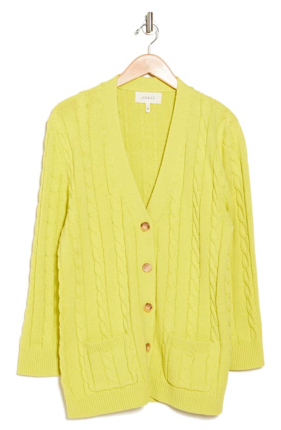 Shop The Great . The Cable Stitch Cardigan In Limez