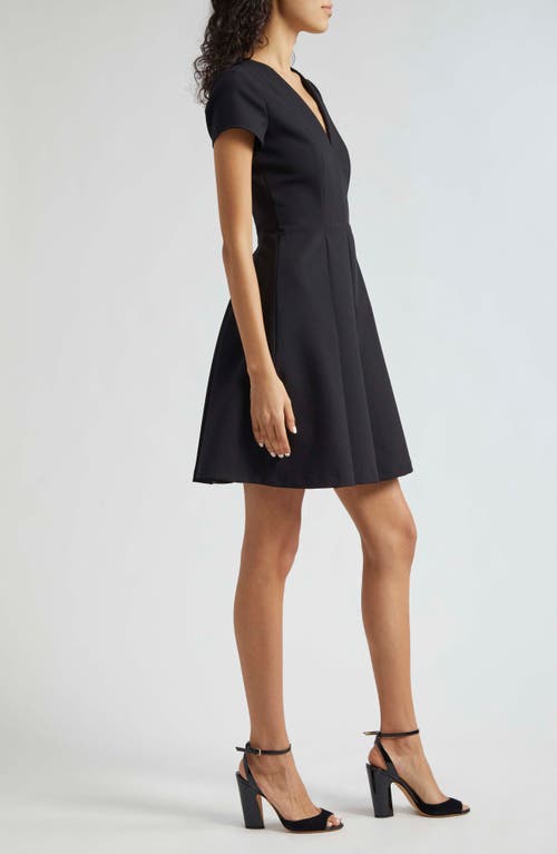 Emporio Armani Emma Pleated Fit-&-flare Mini Dress In Solid Black