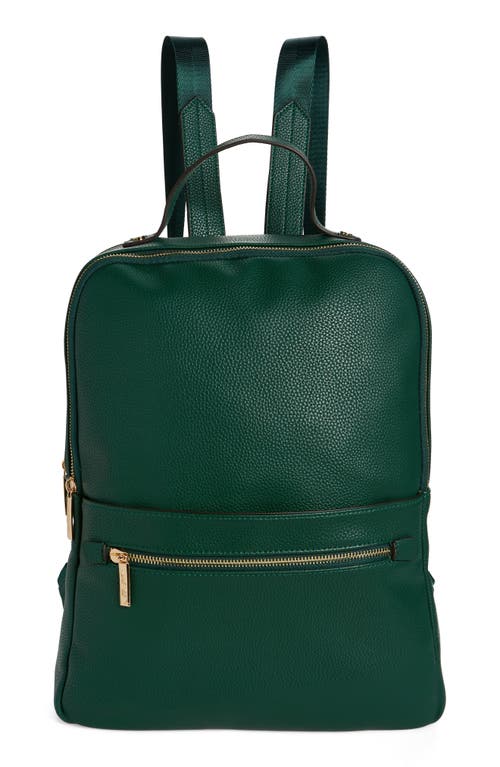 Mali + Lili Ivy Vegan Leather Backpack in Emerald | Smart Closet