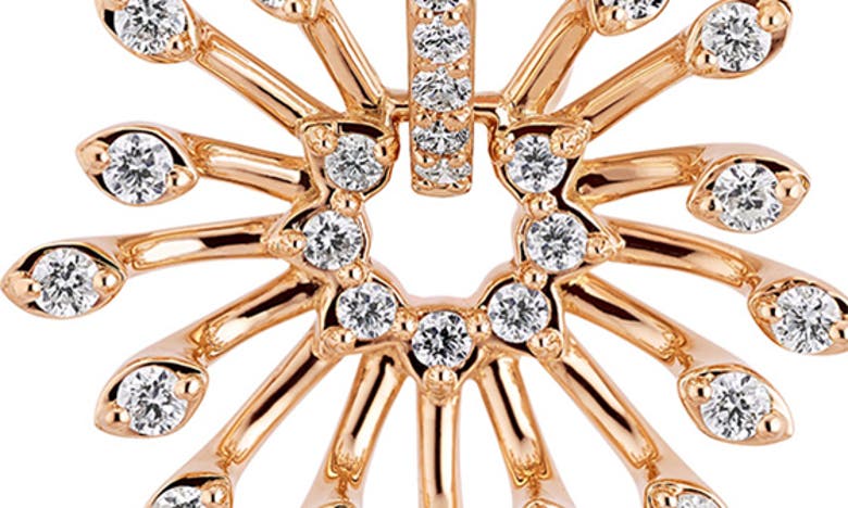 Shop Hueb Luminus Diamond Drop Earrings In Pink Gold