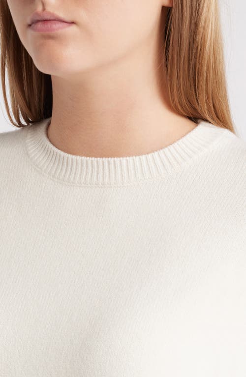 Shop Anne Klein Bead Detail Crewneck Sweater In Anne White