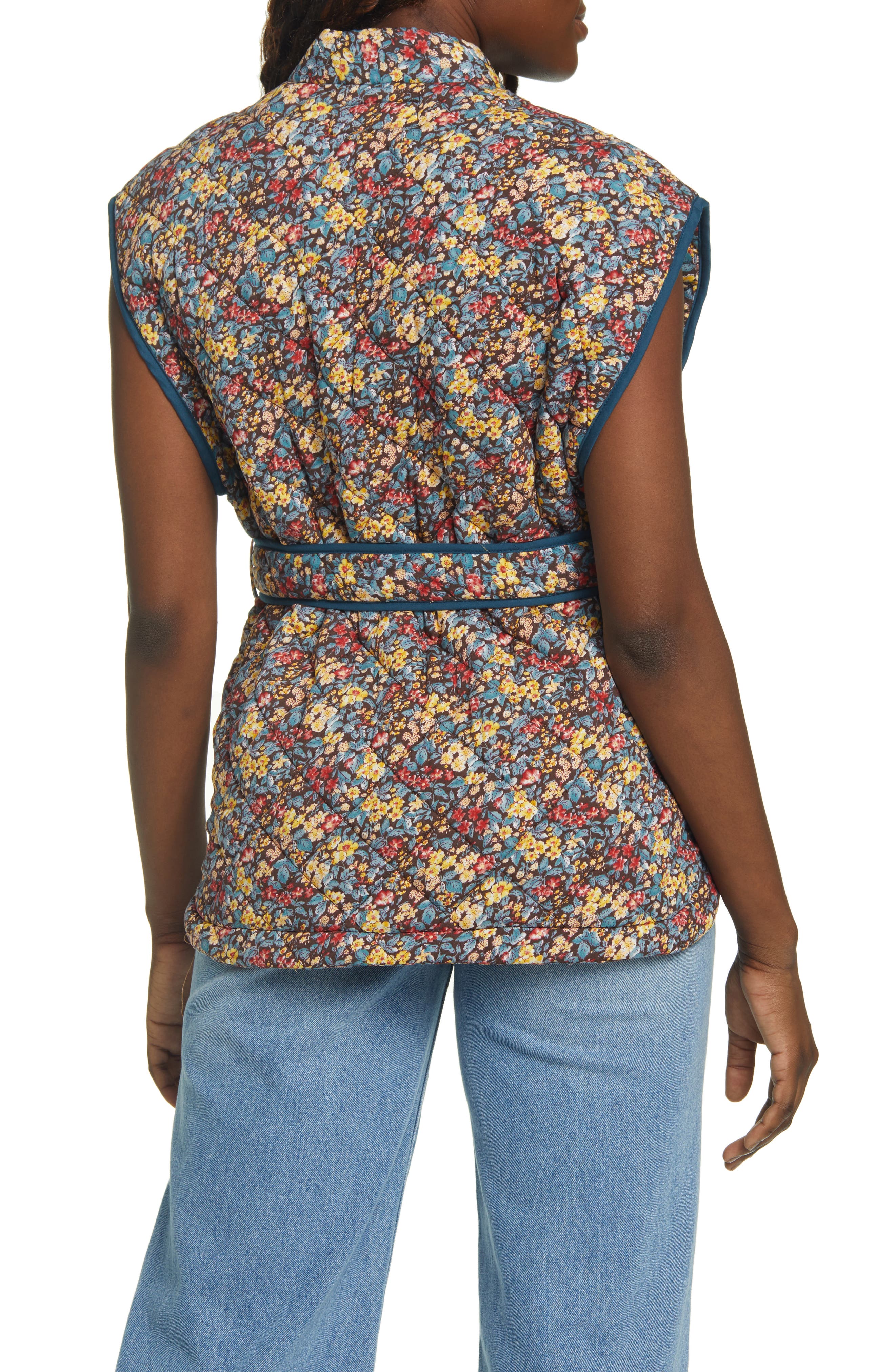 floral quilted vest