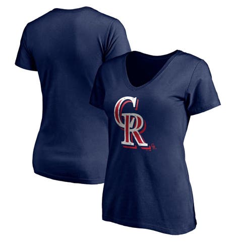 Colorado Rockies Women's White Dugout Tie Front V-Neck Jersey