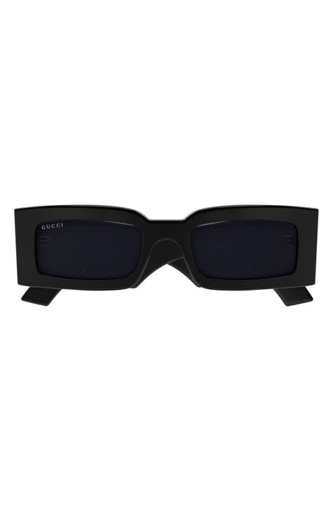 Designer Black Polarized Rectangle Sunglasses For Men And Women