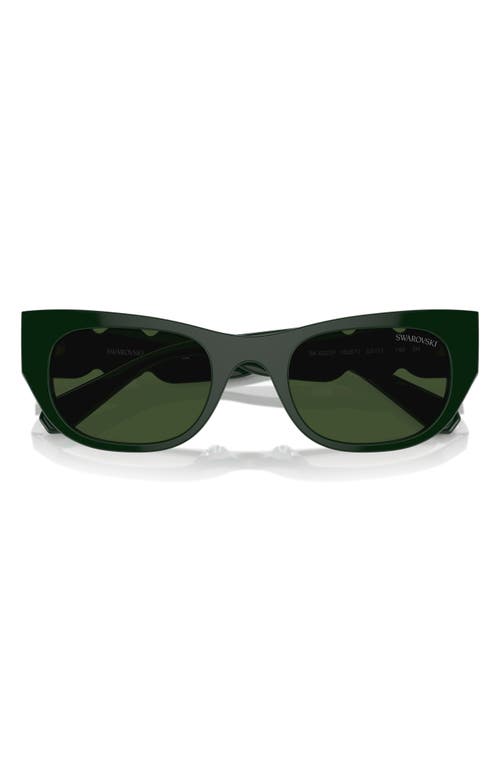 Shop Swarovski 53mm Pillow Sunglasses In Dark Green