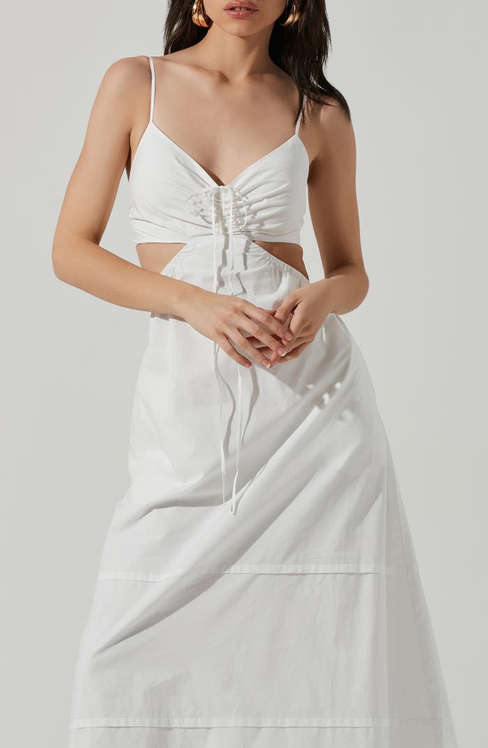Cutout Cotton Poplin Maxi Dress