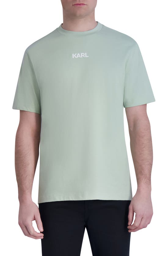 Karl Lagerfeld Logo Cotton Graphic T-shirt In Mint