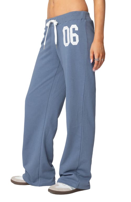 Shop Edikted 06 Wide Leg Drawstring Sweatpants In Blue