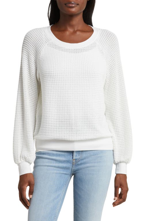 Sunset Long Sleeve Open Knit Top in White