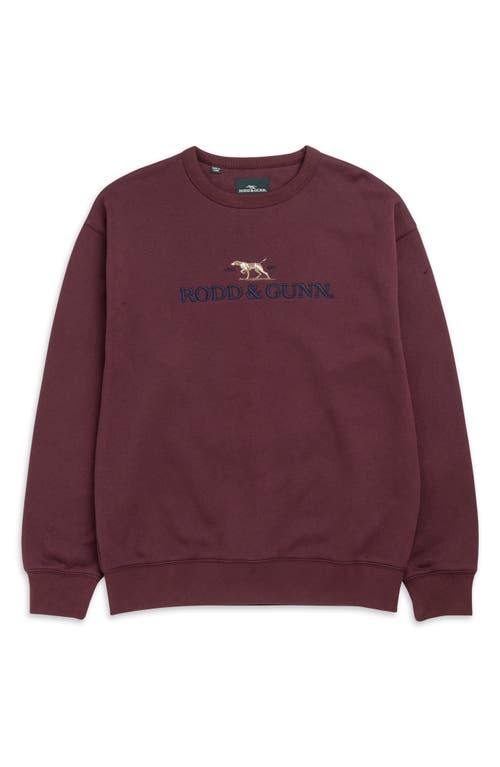 Shop Rodd & Gunn Logo Embroidered Crewneck Sweatshirt In Garnet