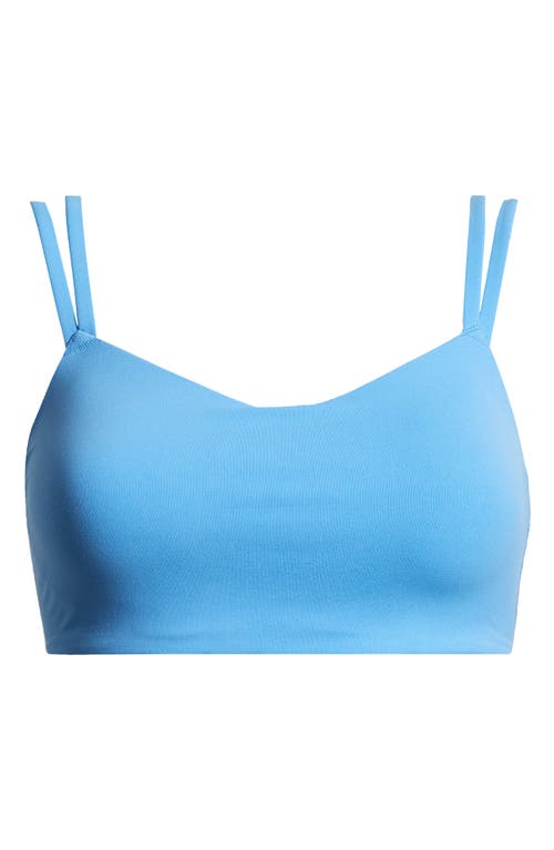 Shop Nike Dri-fit Alate Trace Sports Bra In University Blue/white