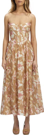 Bardot Lola Floral Strapless Corset Dress | Nordstrom