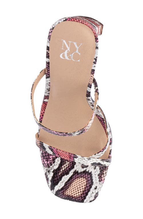 New York And Company Brendi Snakeskin Print Sandal In Pink/purple