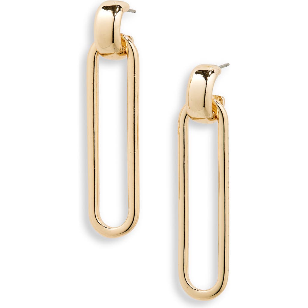 Nine West Oval Drop Huggie Hoop Earrings In Gold
