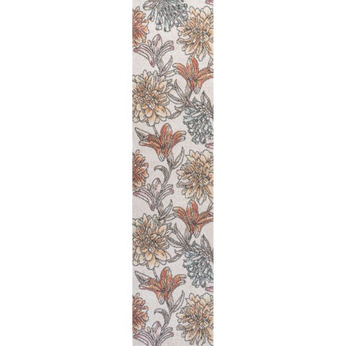 Jonathan Y Giglio Modern Botanical Flower Area Rug In Orange/blue/cream