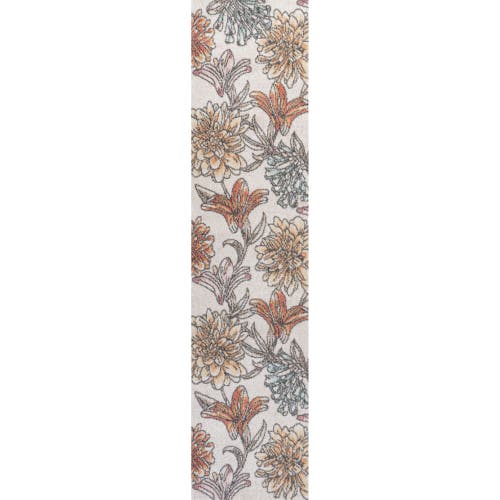 Shop Jonathan Y Giglio Modern Botanical Flower Area Rug In Orange/blue/cream