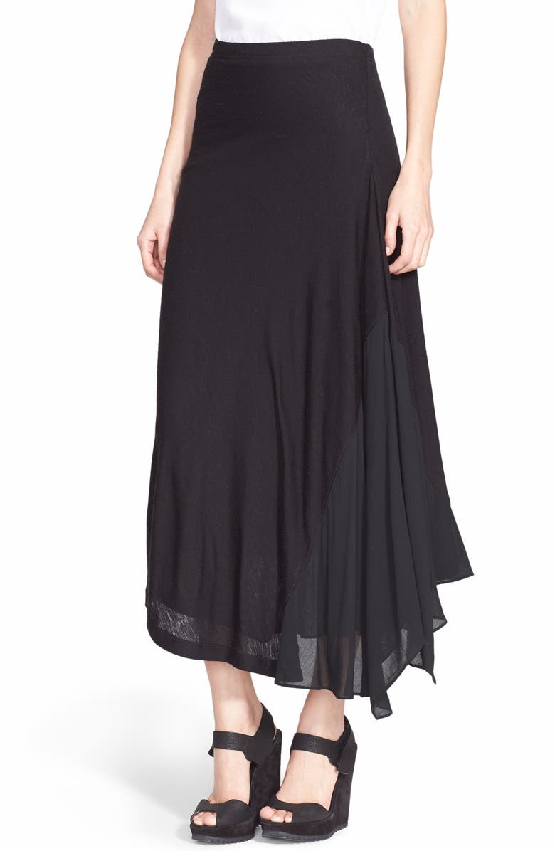 Donna Karan New York Sheer Godet Jersey Midi Skirt | Nordstrom