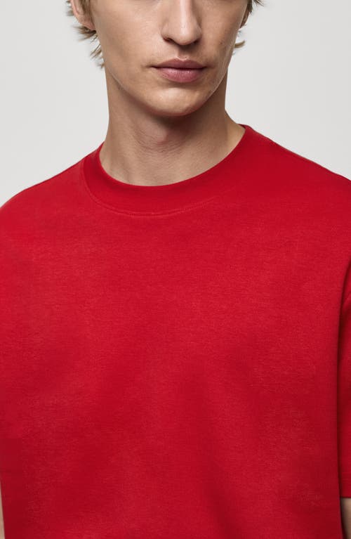 Shop Mango Relaxed Fit Cotton T-shirt In Red