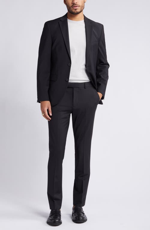 Open Edit Solid Extra Trim Wool Blend Trousers In Black