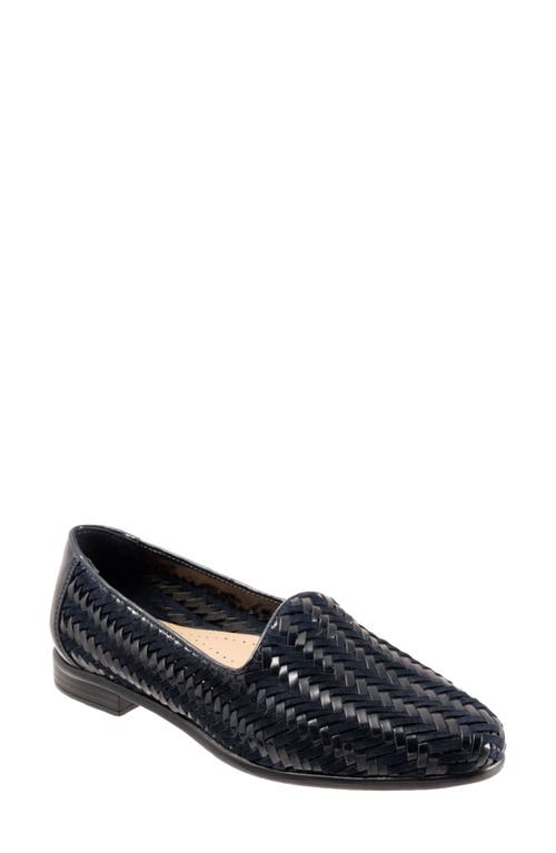 Trotters Liz Iii Flat In Navy/navy Patent